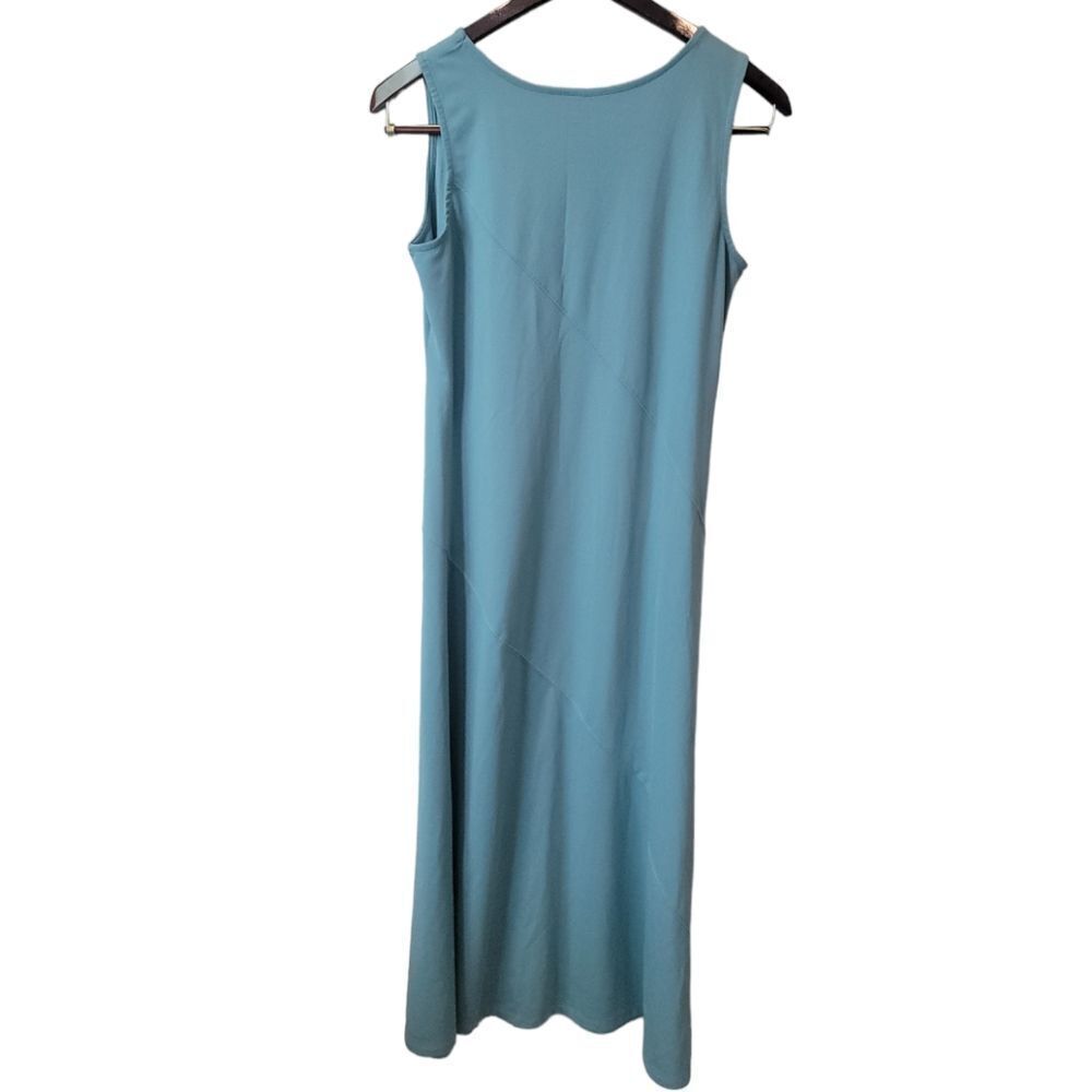 Coldwater Creek Teal Blue Sleeveless Maxi Dress - Picture 3 of 9
